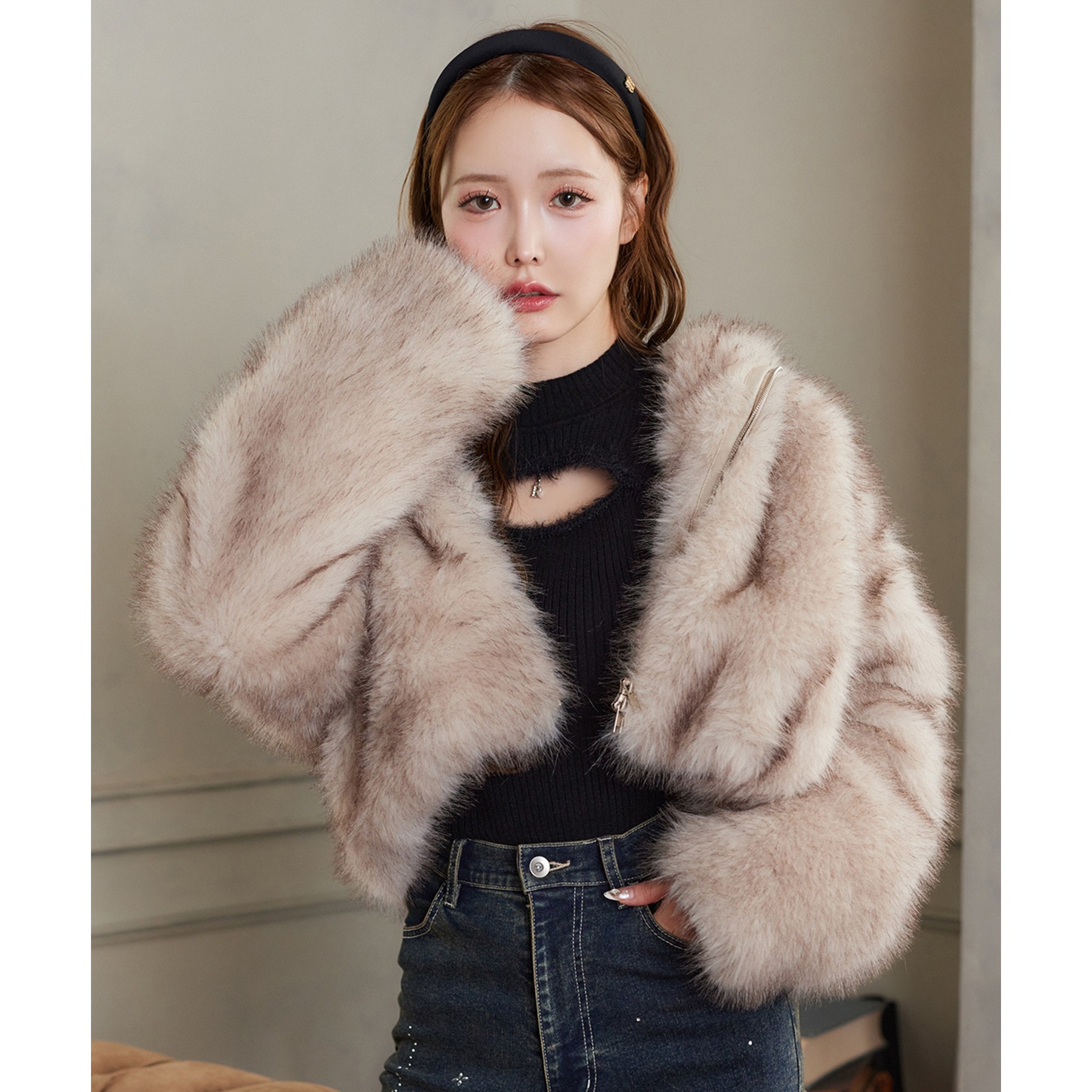 Another Edition フェイクファー　ショートアウター one after another NICE CLAUP ブルゾン アウター フェイクファー