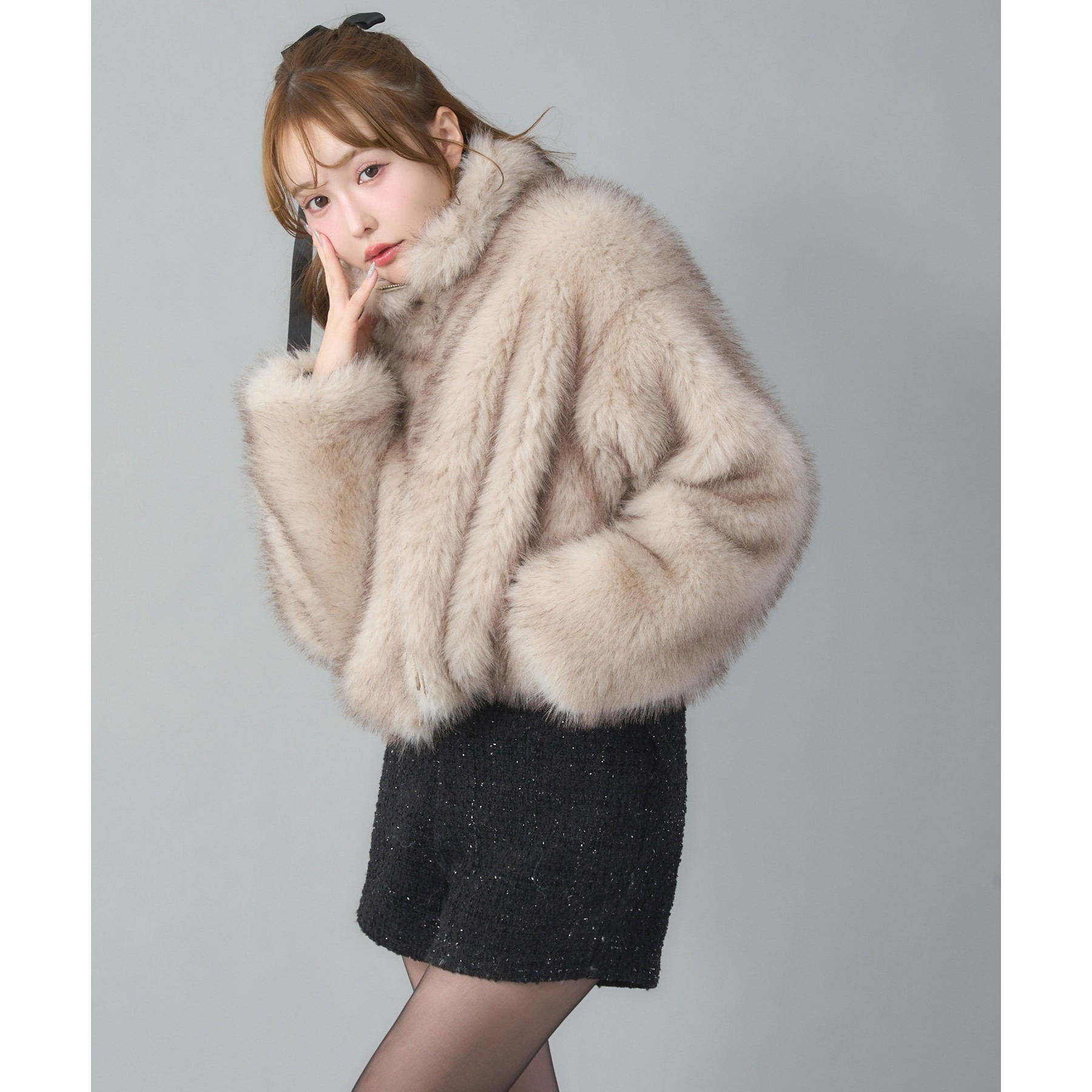 フェイクファーショートブルゾン | ファッション通販サイト NUGU