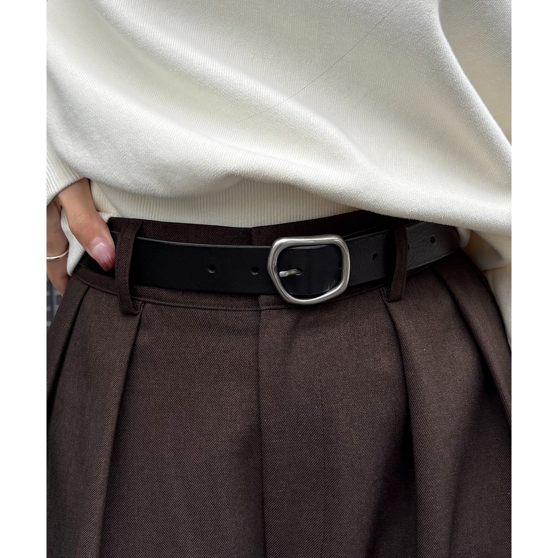 ニュアンスバックルスリムベルト