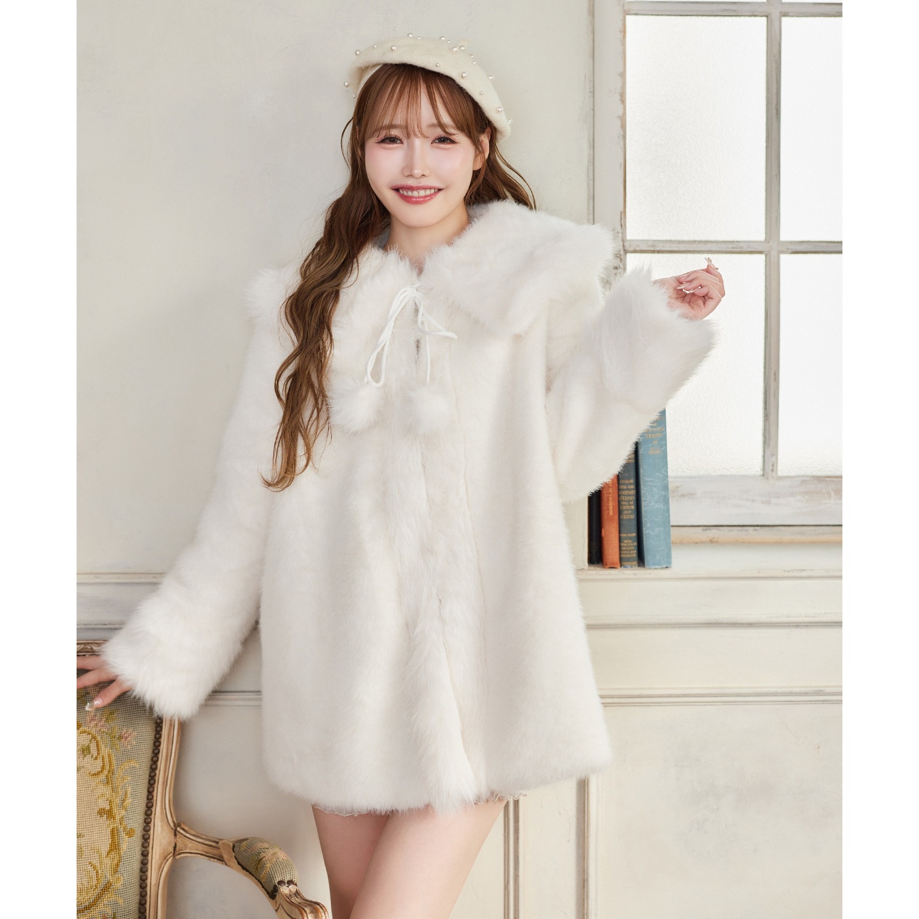 フードフェイクファービジューミドルコート | ファッション通販サイト NUGU