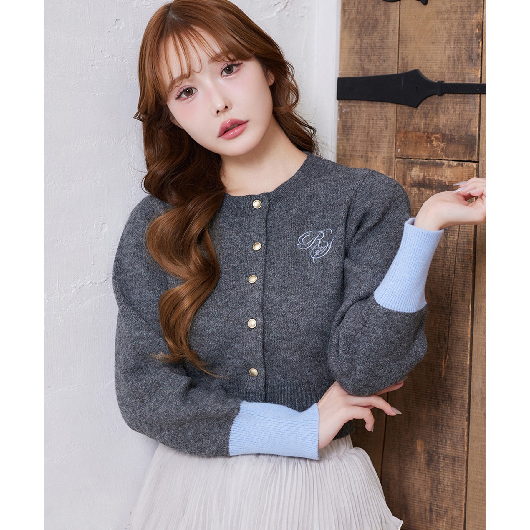 【美品】45R コサージュ付き 長袖WOOLカーディガン　生成り　サイズ3 美品】45R コサージュ付き 長袖WOOLカーディガン 生成り サイズ3 45rpm