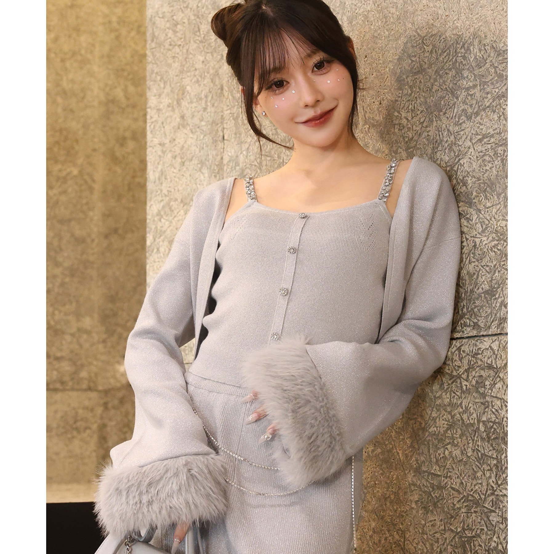 肩あきビジューニットミニワンピ | ファッション通販サイト NUGU 肩あきビジューニットミニワンピ | ファッション通販サイト NUGU