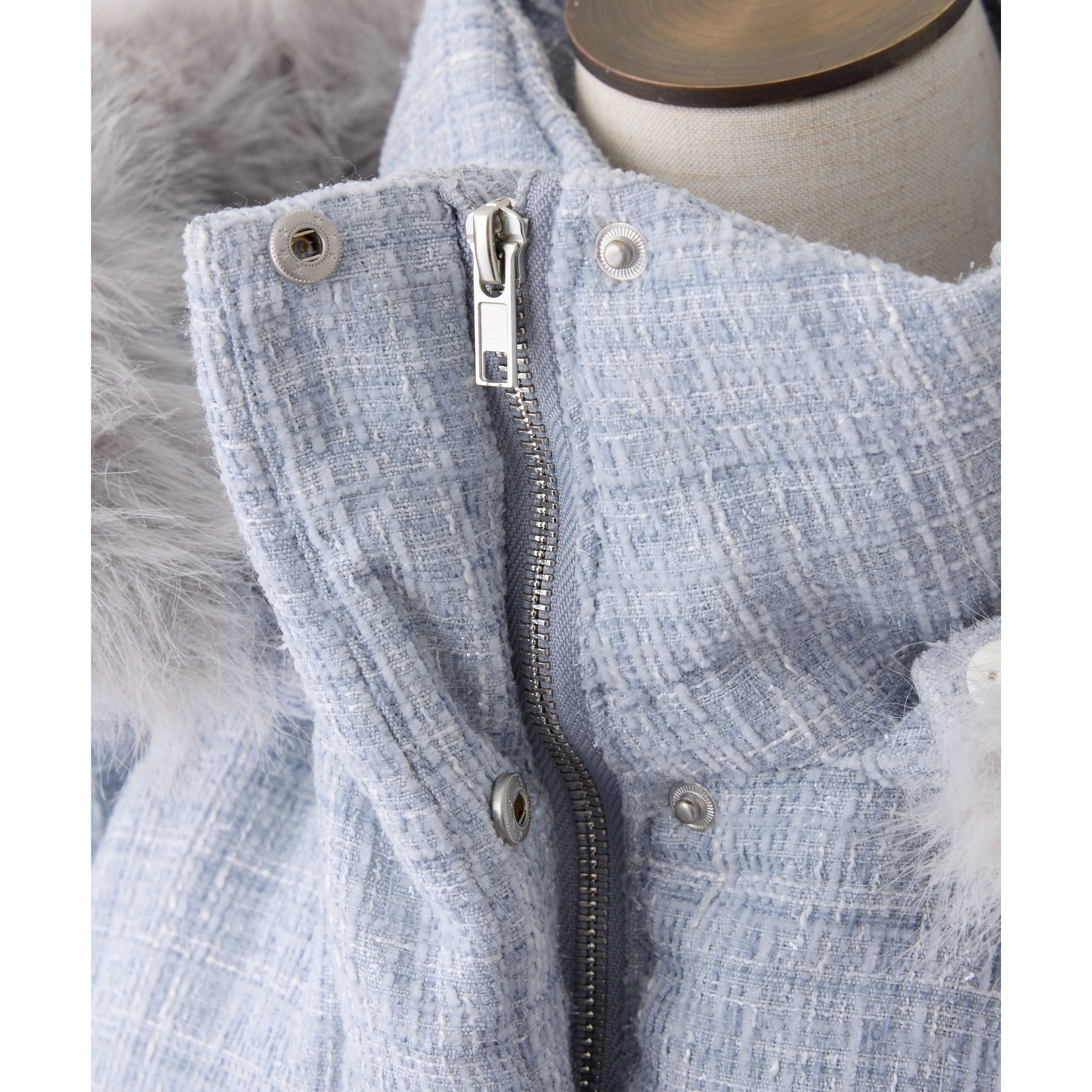 ベルト付きフェイクファーフードフェイクダウン | ファッション通販