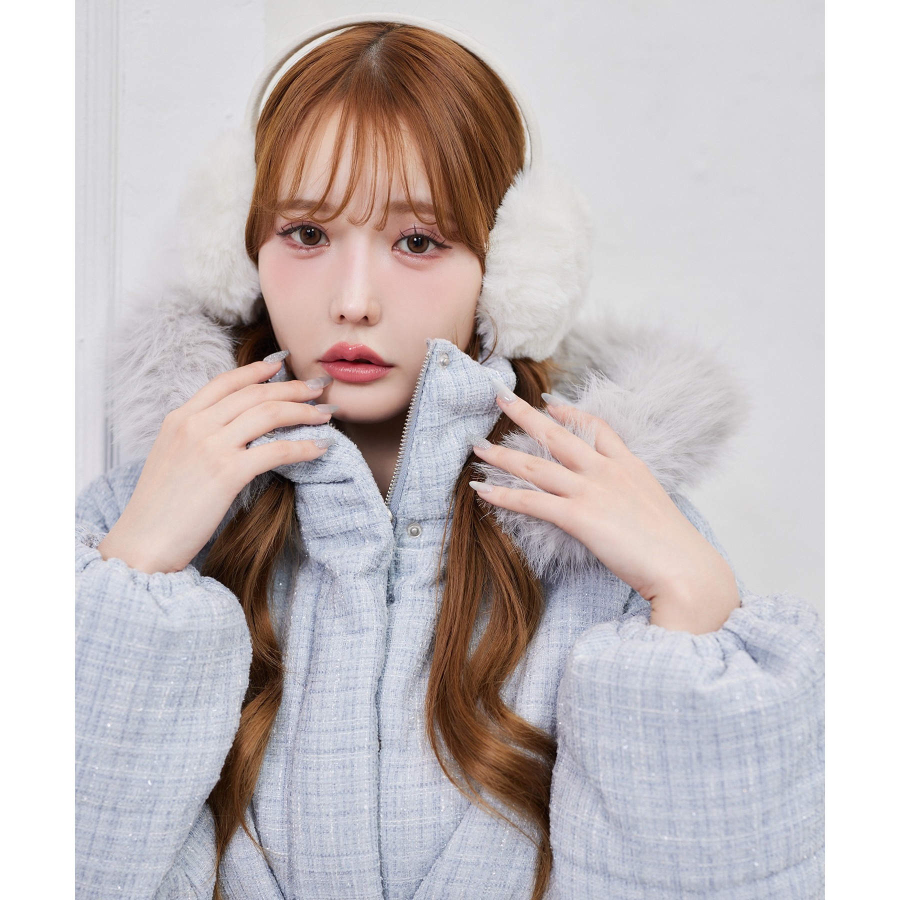 ベルト付きフェイクファーフードフェイクダウン | ファッション通販