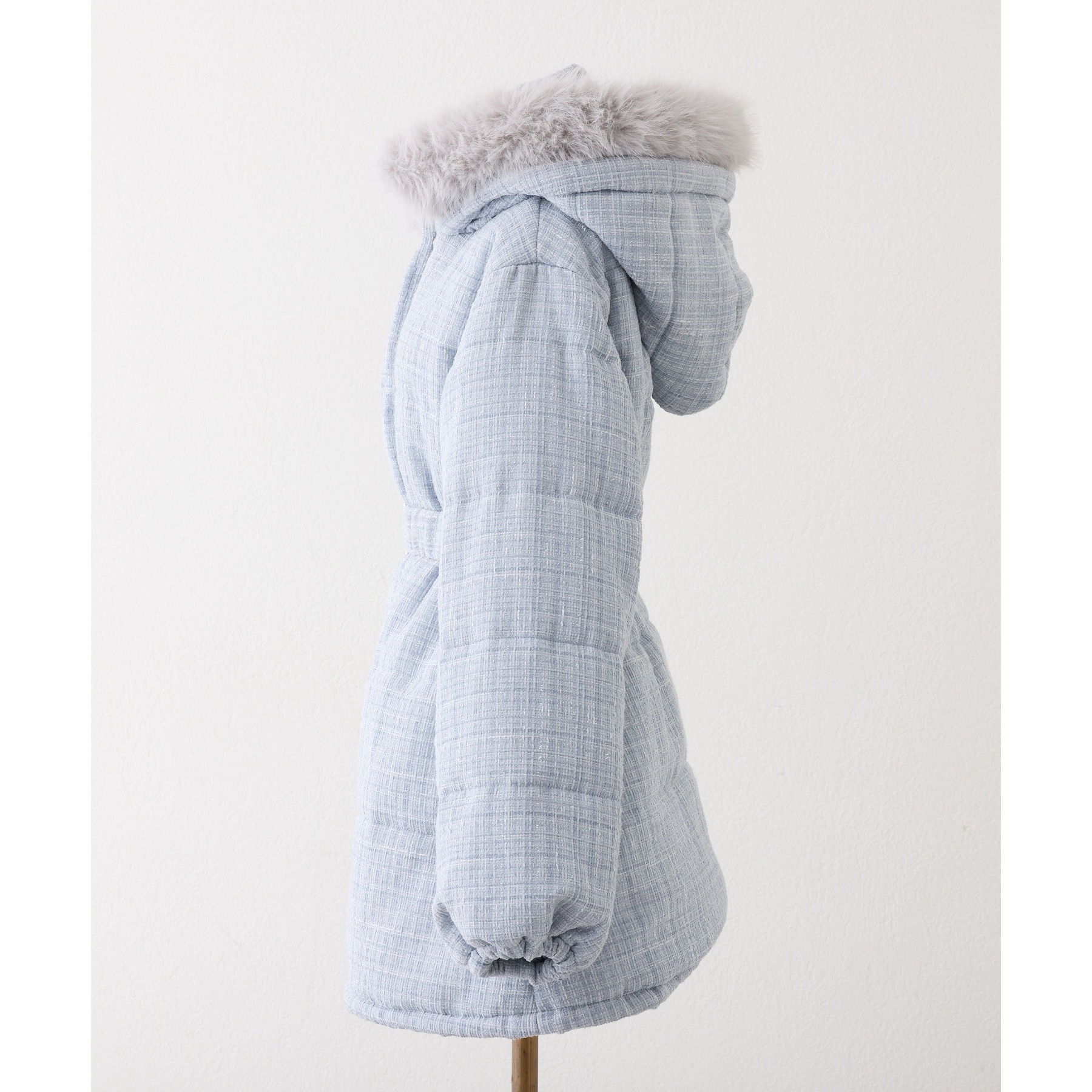 ベルト付きフェイクファーフードフェイクダウン | ファッション通販