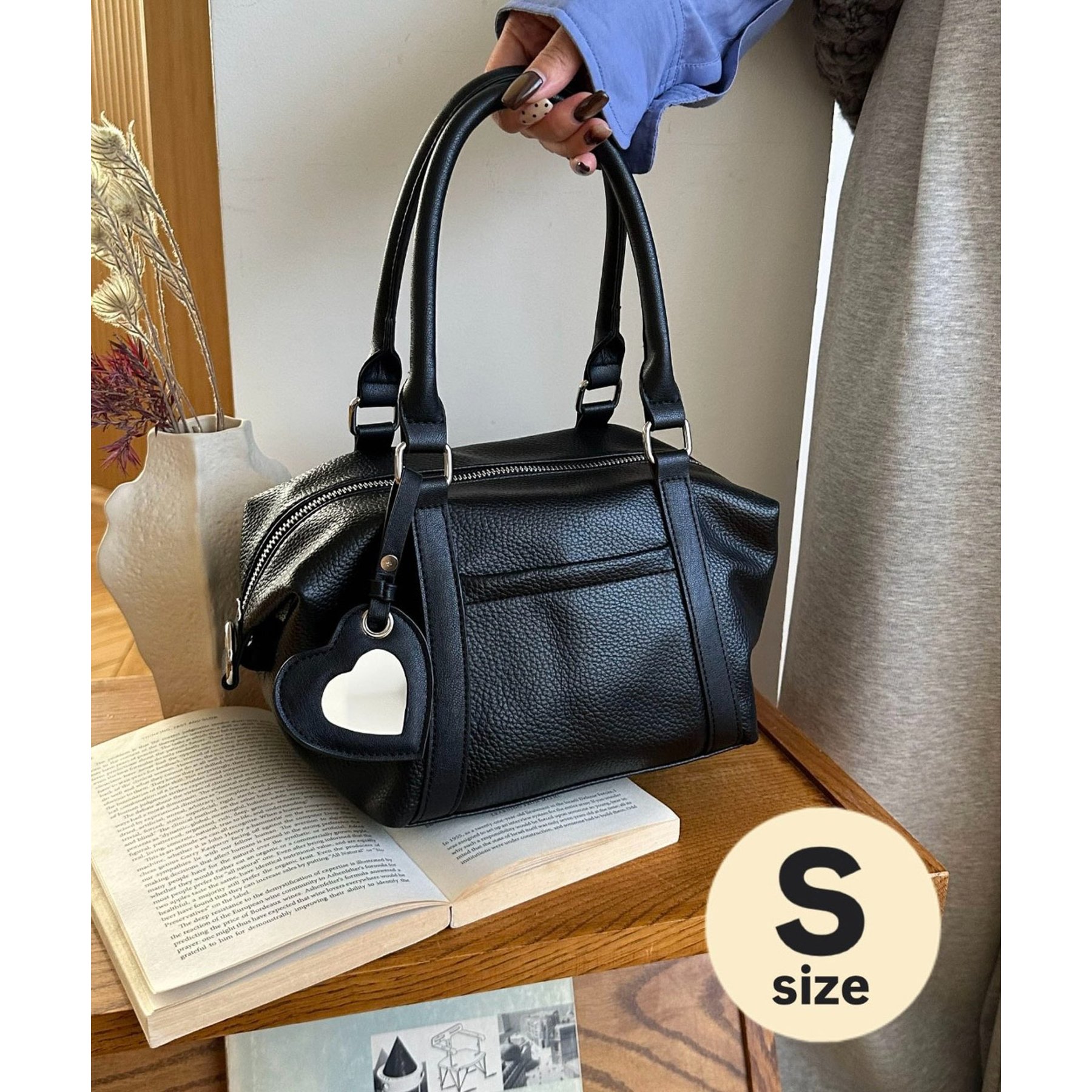 ミラーチャーム付ソフトミニボストンバッグ