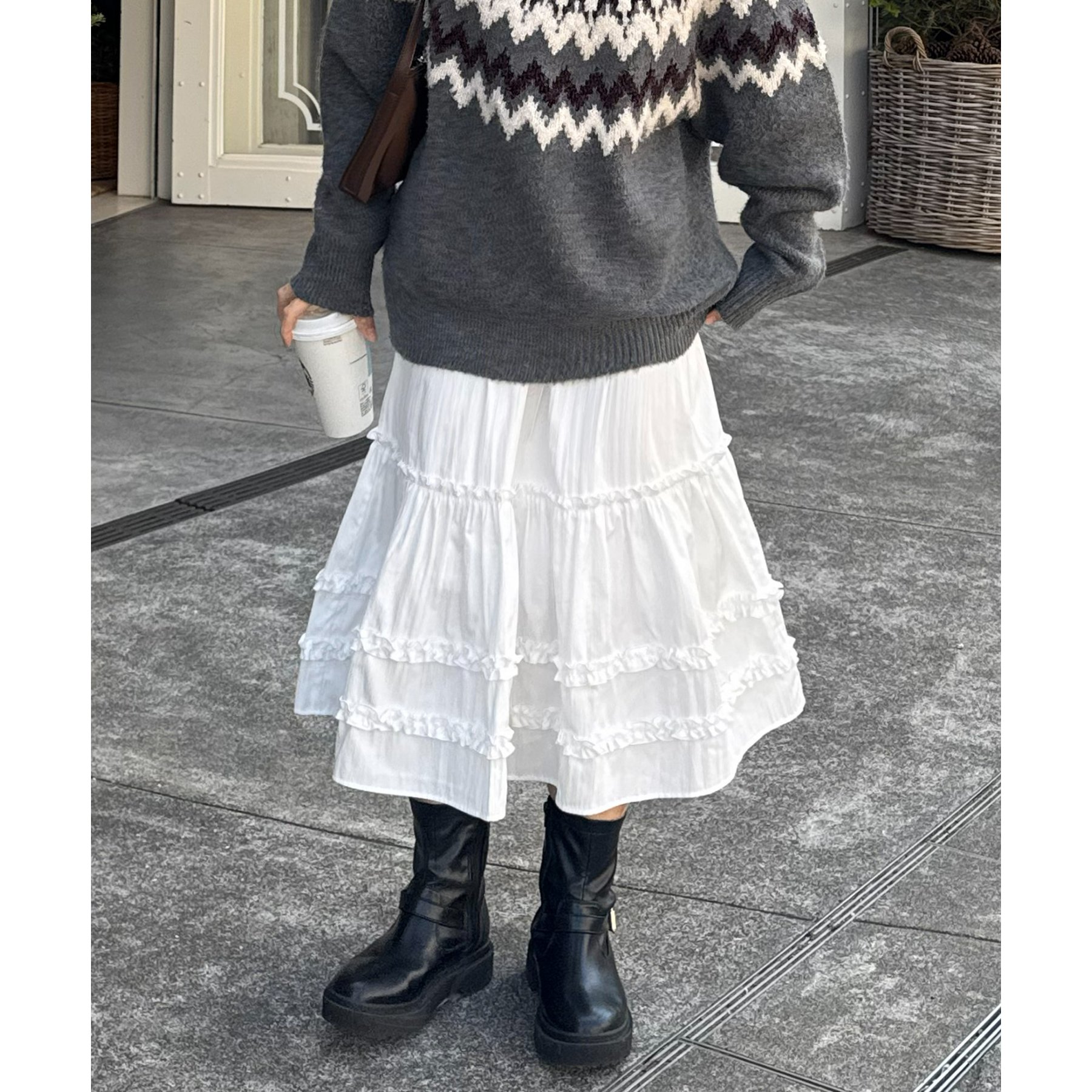 【SS先行予約/umm.】ティアードミドルスカート