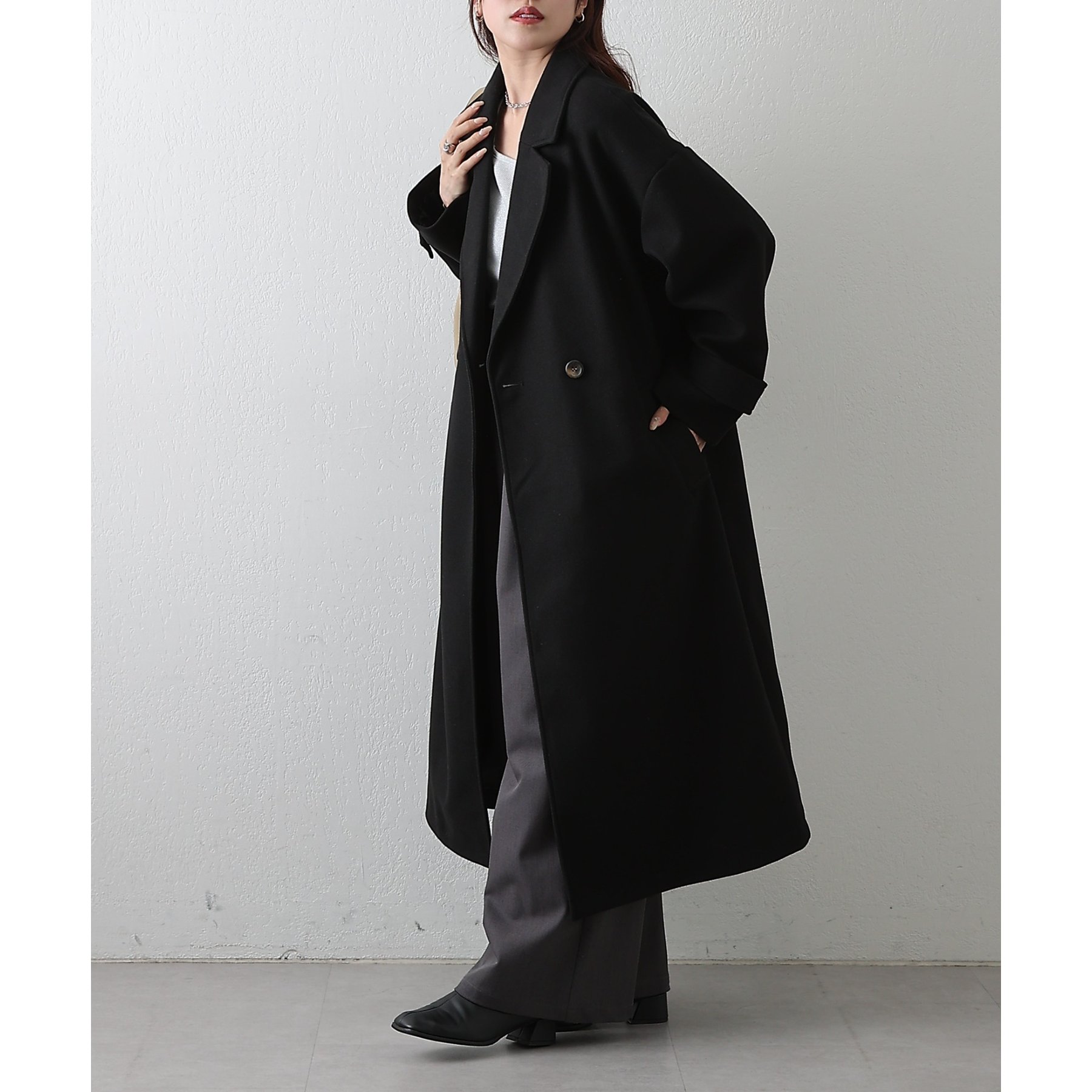 モッサライトダブルロングコート | ファッション通販サイト NUGU