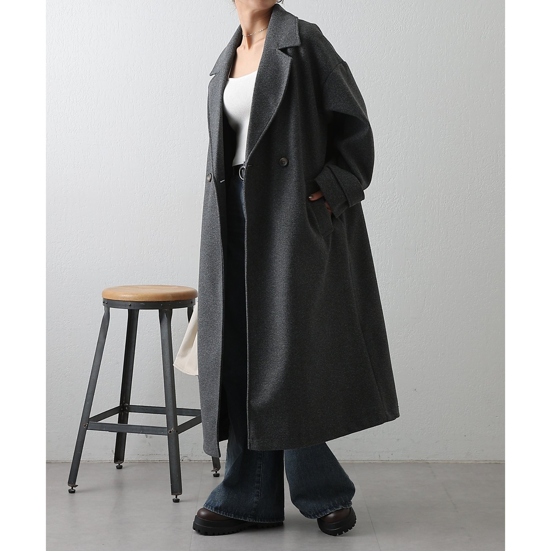 モッサライトダブルロングコート | ファッション通販サイト NUGU