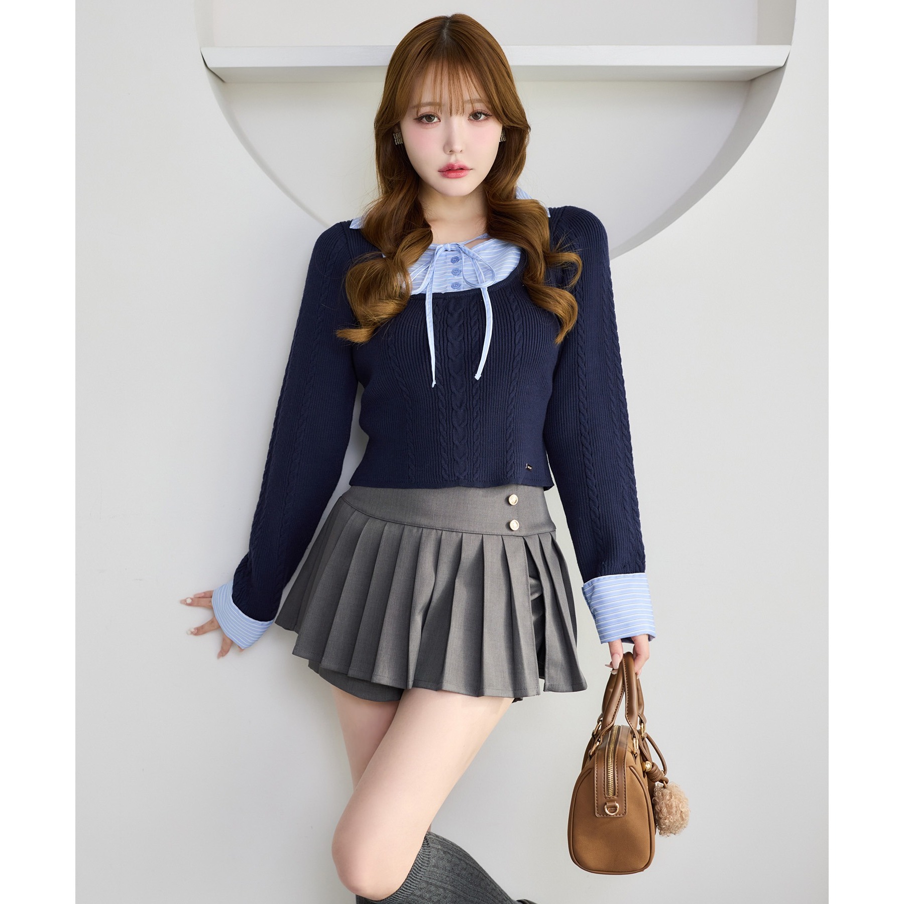 金ボタンプリーツスカート | ファッション通販サイト NUGU