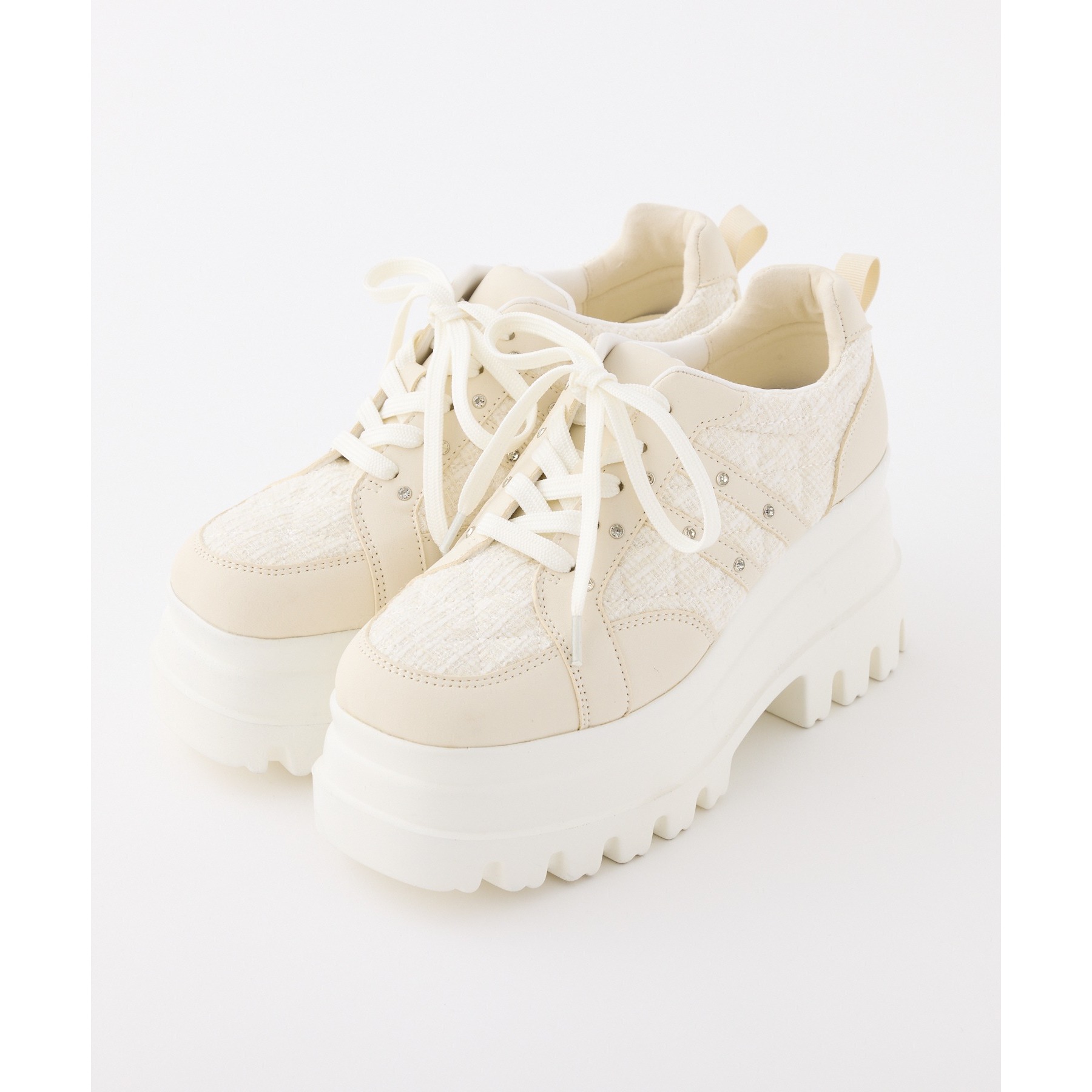 ビジュー付きトリプルソールスニーカー