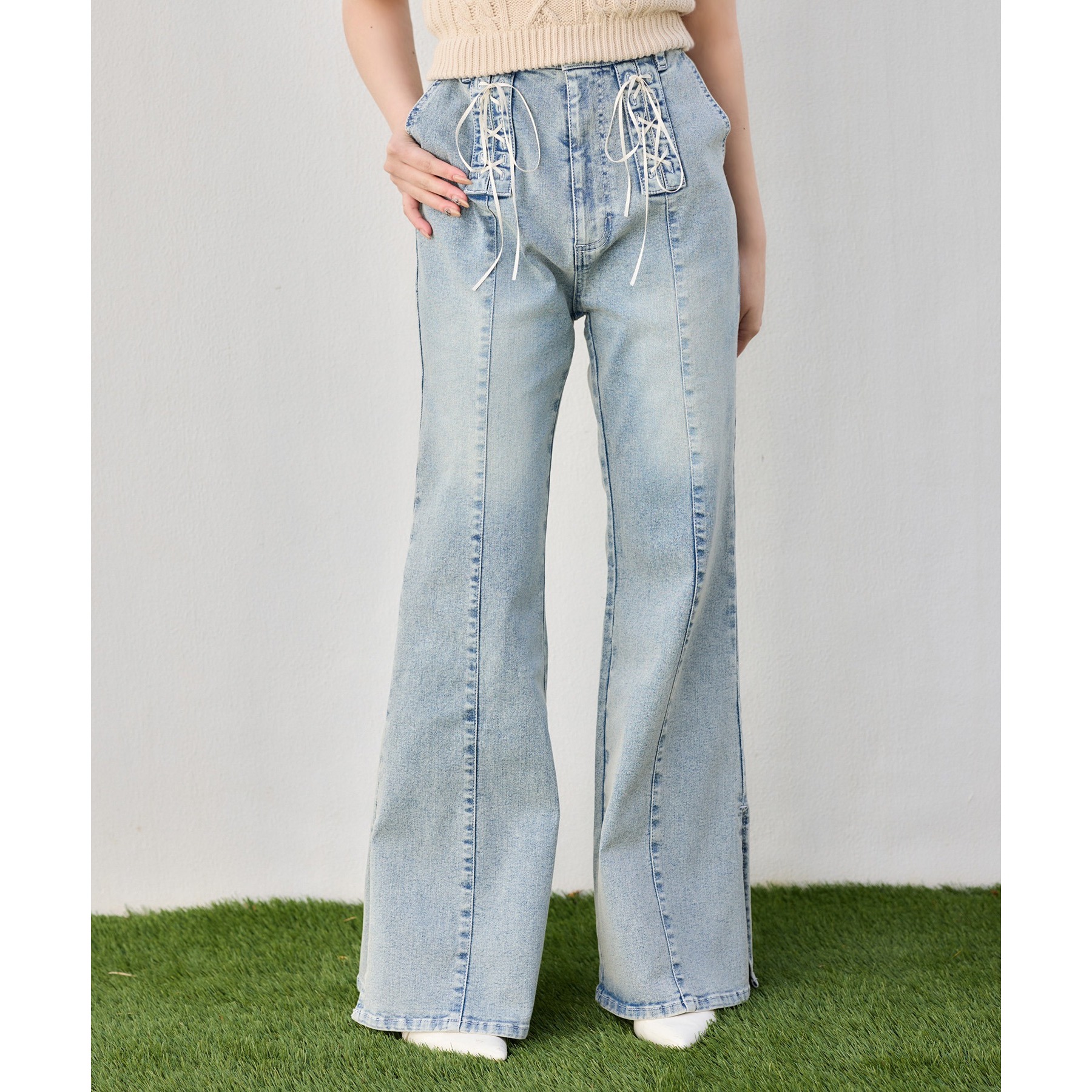【Denim Collection】レースアップデニムパンツ