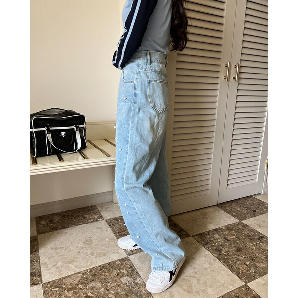 パールポイントデニムパンツ | ファッション通販サイト NUGU