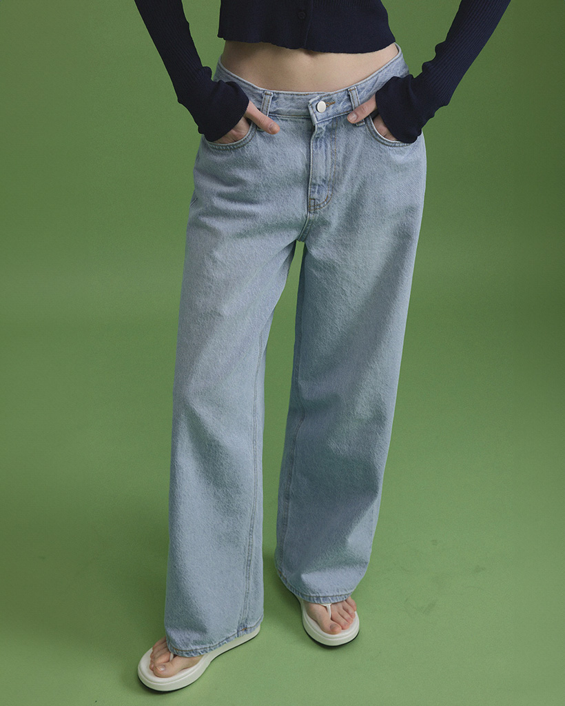 Moire Straight Light Denim