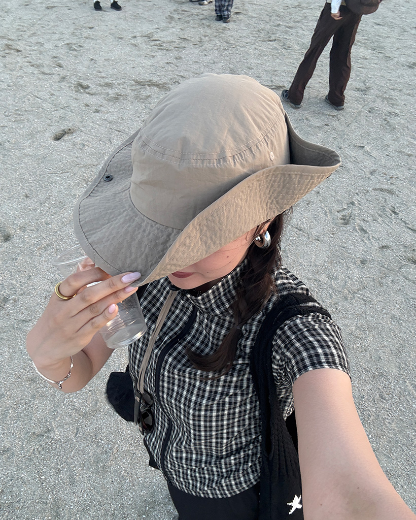 リネンストラップ　ハット polcadot ポルカドット