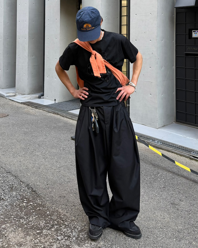 Dリングツータックワイドパンツ