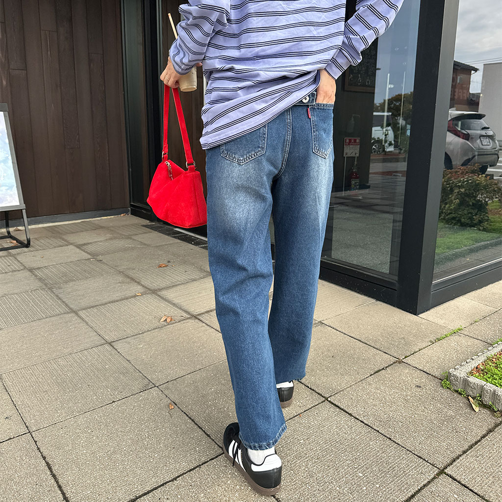バックボタンデニムワイドパンツ | ファッション通販サイト NUGU