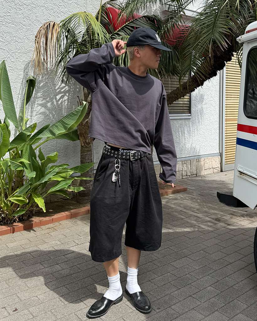 クロップドベーシックロングスリーブTシャツ | ファッション通販サイト