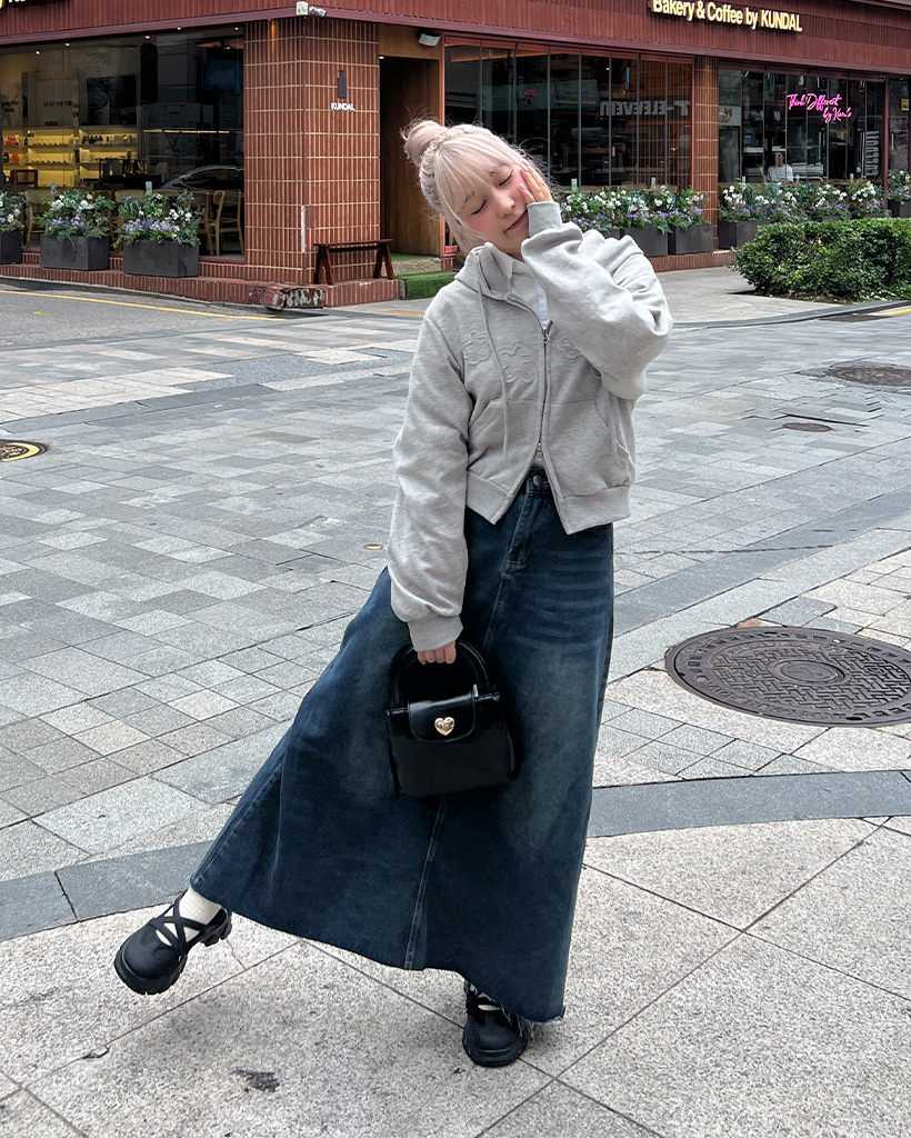 ウォッシュロングデニムスカート | ファッション通販サイト NUGU