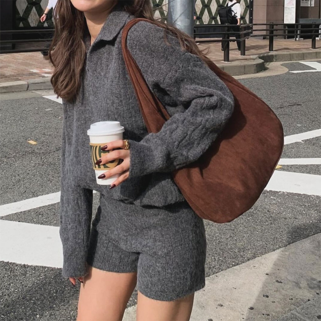 Heather Knit Shorts ニットショートパンツ ブラウン Heather Knit Shorts ニットショートパンツ ブラウン Heather