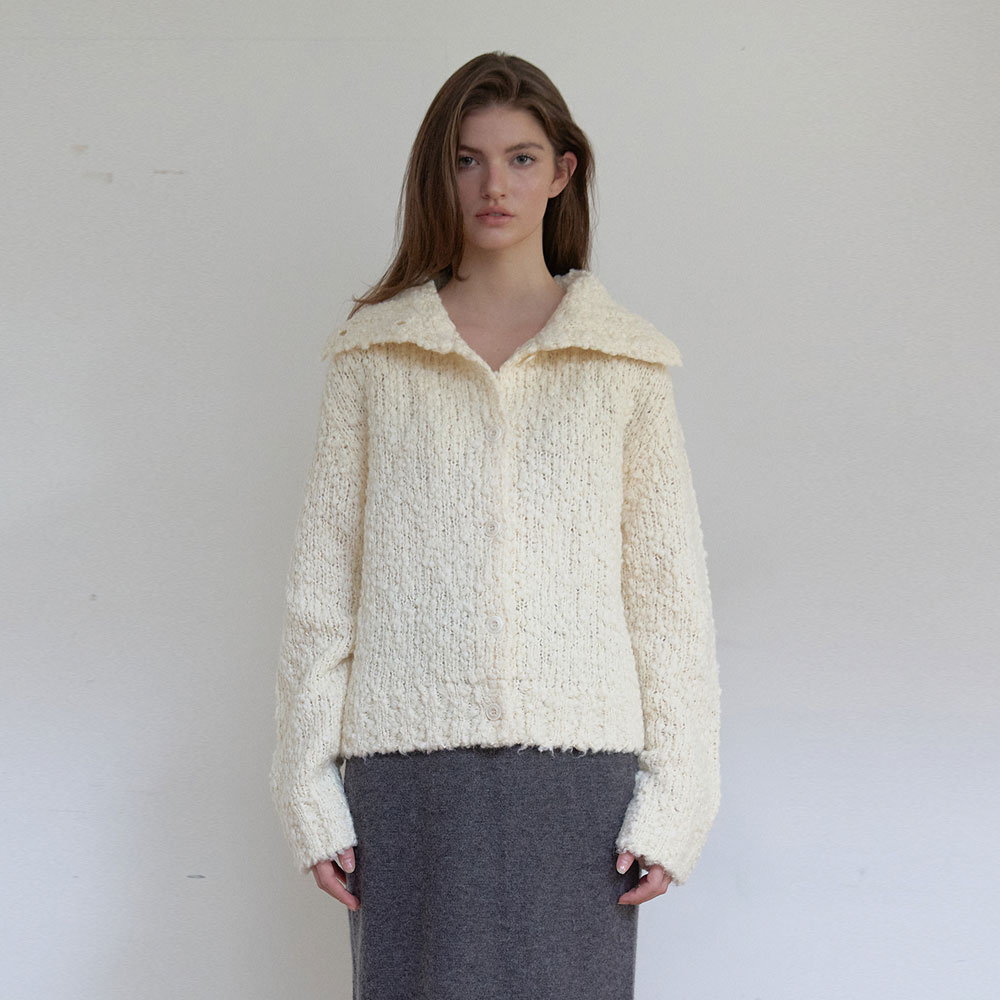 COZY HIGHNECK CARDIGAN (IVORY)