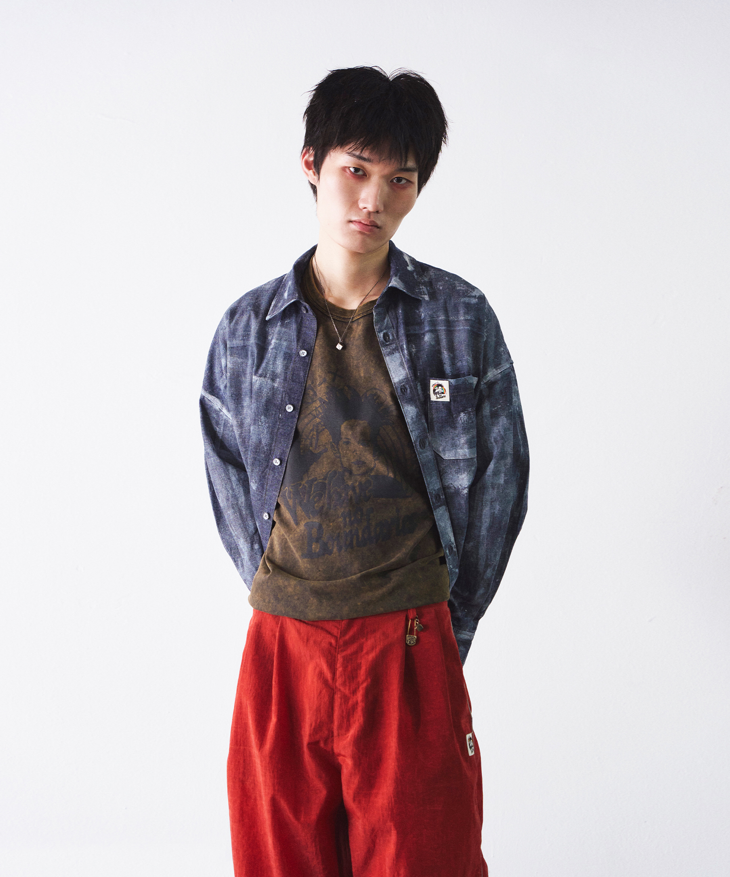 Hand painted denim shirts (dark ver.) | ファッション通販