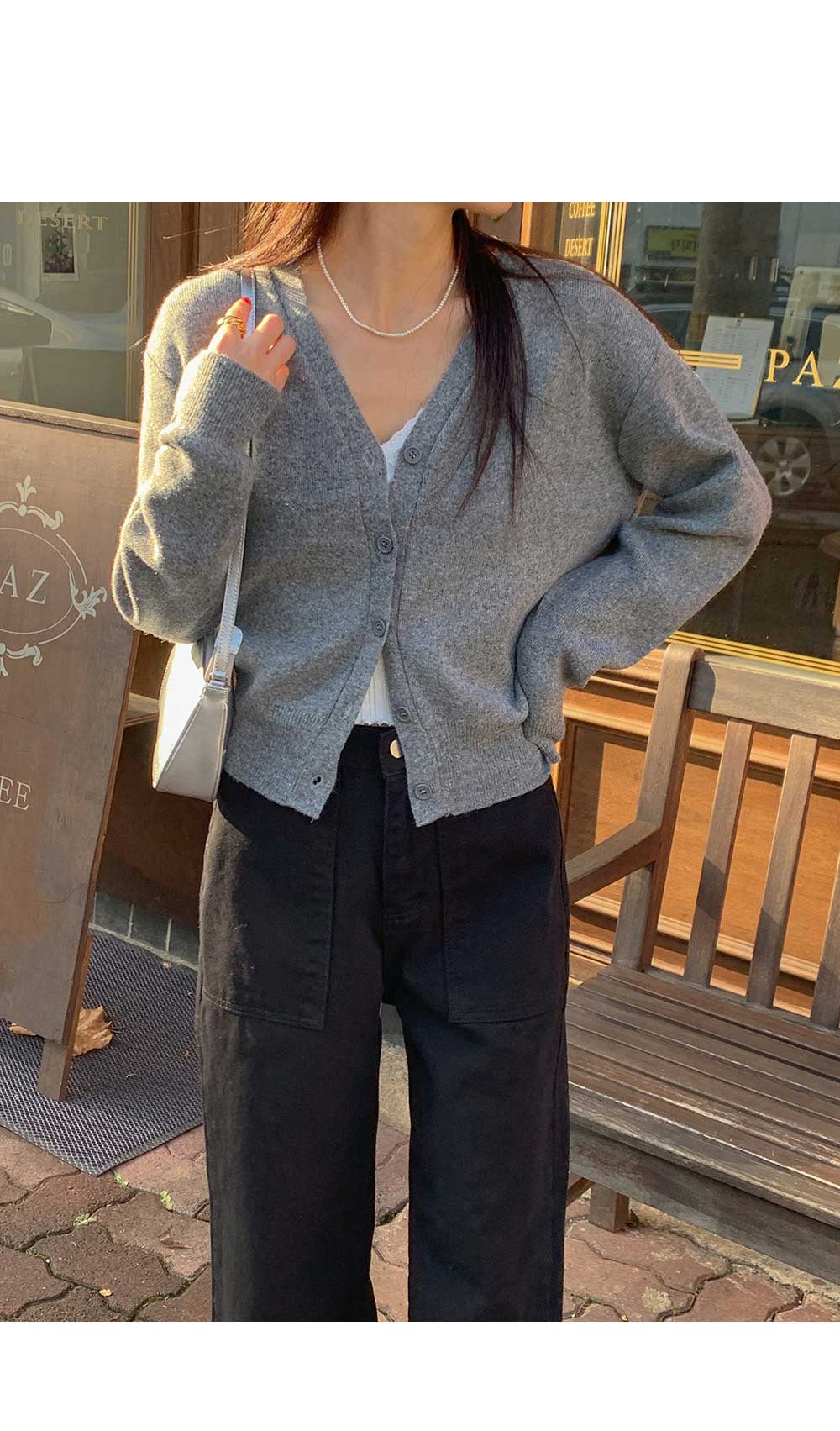 Vネックオーバーサイズ冬ニットカーディガン(10color) | ファッション