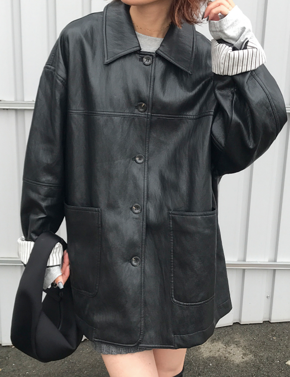 オーバーサイズレザージャケット | ファッション通販サイト NUGU