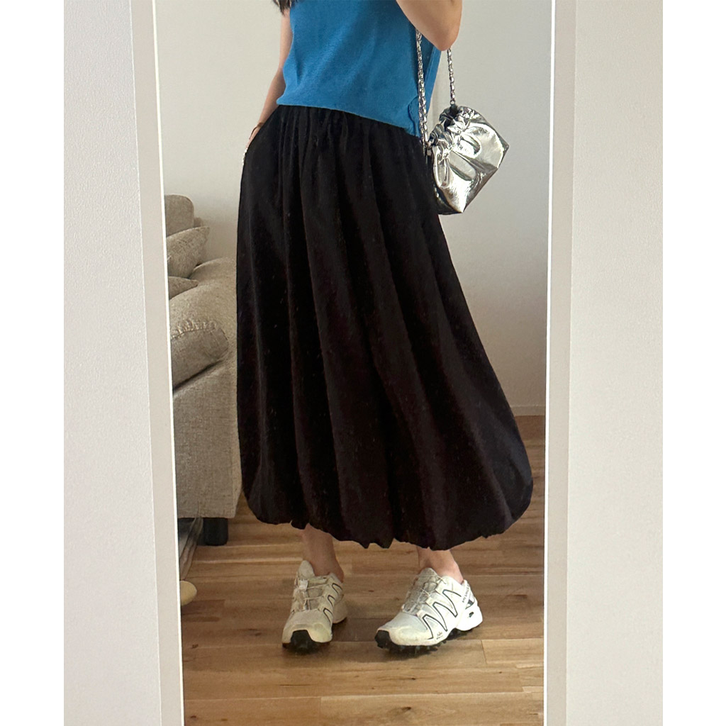 ブランミク】ロング ワンピース ボリュームスリーブ バルーン