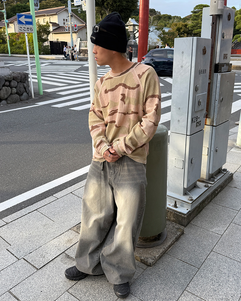 迷彩柄ワッフルTシャツ | ファッション通販サイト NUGU