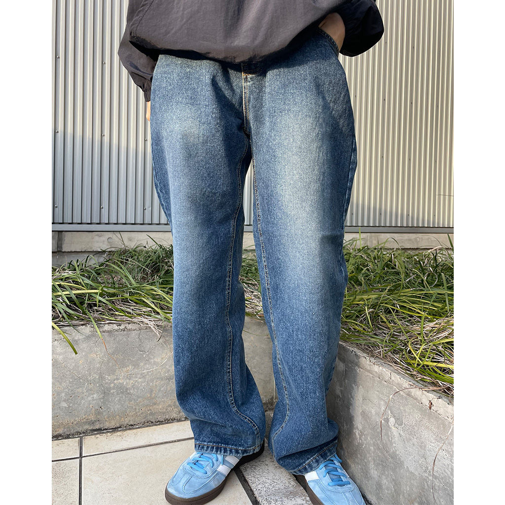 ユニセックスベーシックデニムワイドパンツ | ファッション通販
