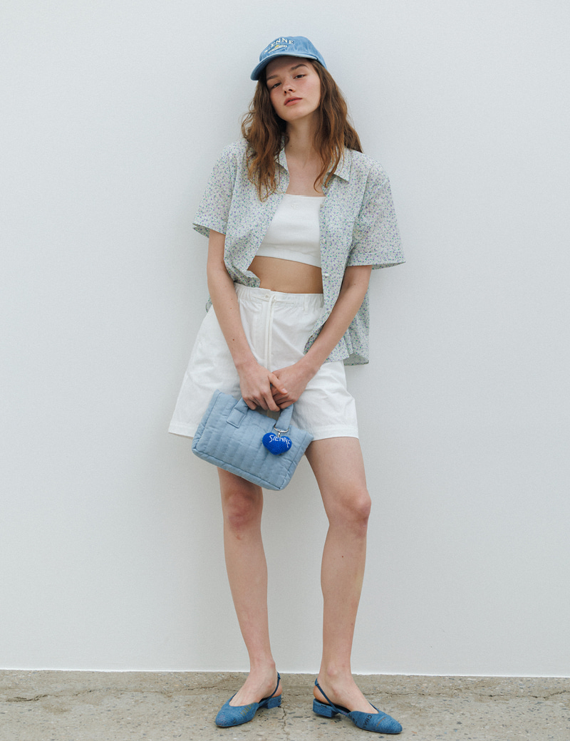 25SS新作人気【SIENNE】Check Mini Padding Bag★ブルー 25SS新作人気【SIENNE】Check Mini Padding Bag☆ブルー Check