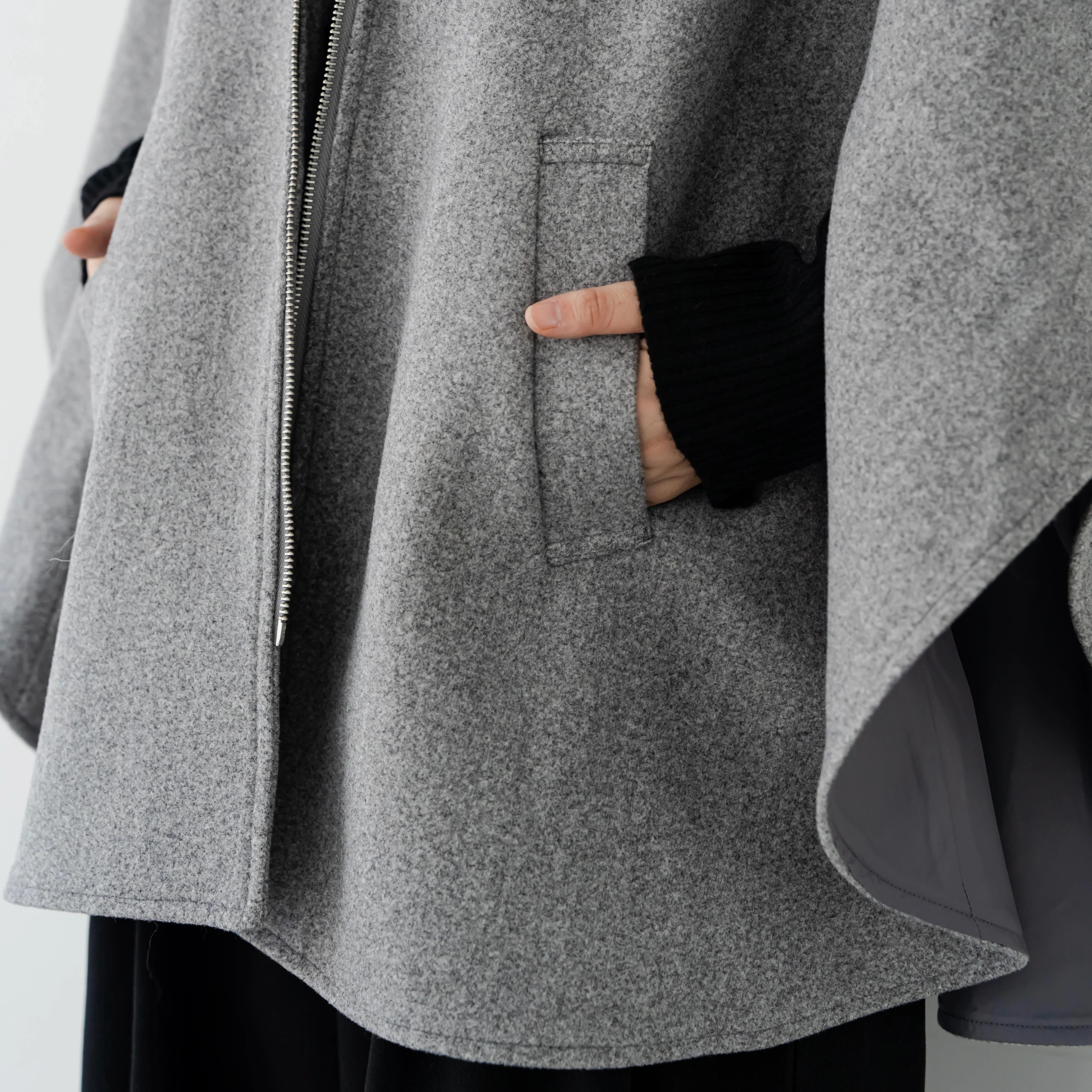 【美品】satoka ポンチョ　サトカ デザインポンチョコート | ファッション通販サイト NUGU