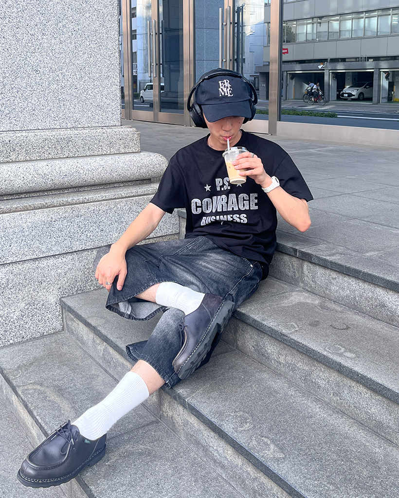 LA刺繍ベースボールキャップ LA刺繍 ベースボールキャップ（BLACK/WHITE）｜OTHER BRAND