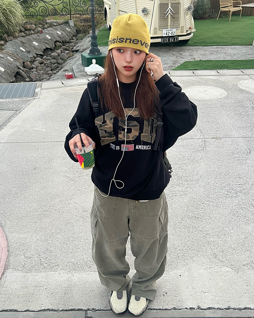 BEST 50](ユニセックス) USAカモフラージュスウェットシャツ