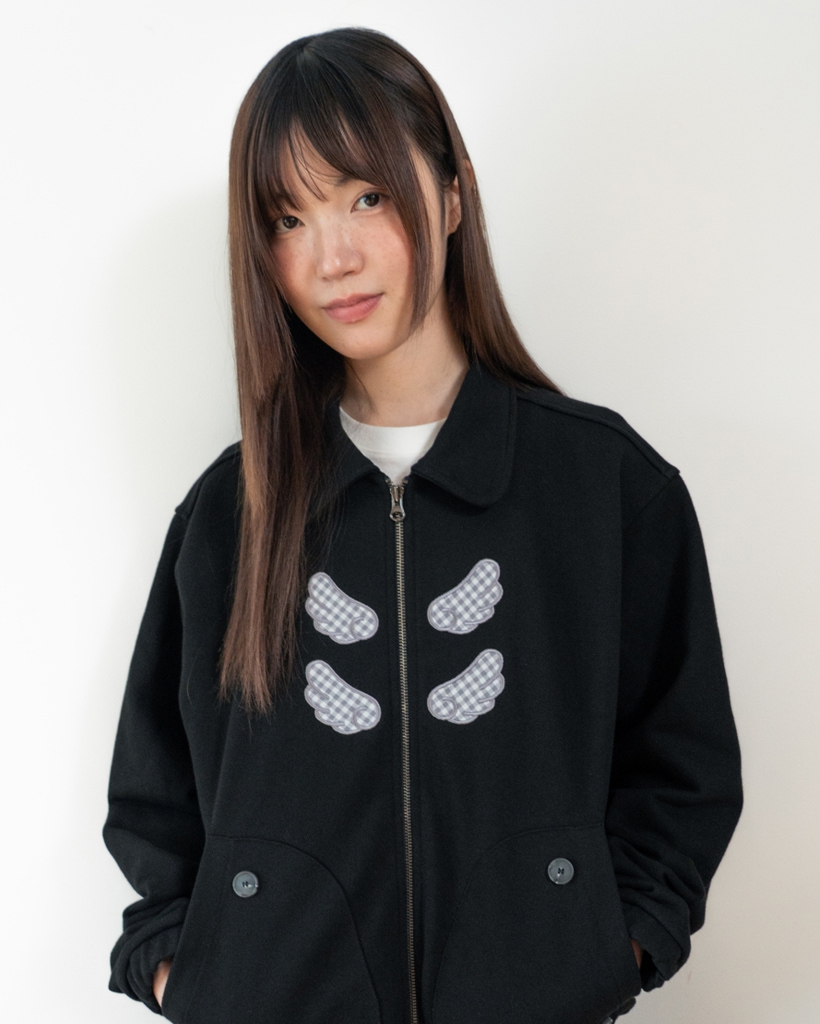 Influencer pick] エンジェル カラー ハーフジップ ジャケット [グレー