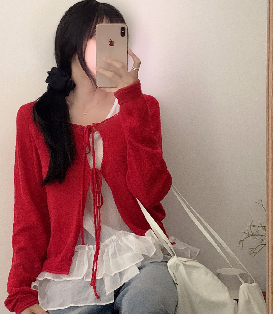 ツーリボンブークレルーズニットボレロ | ファッション通販サイト NUGU