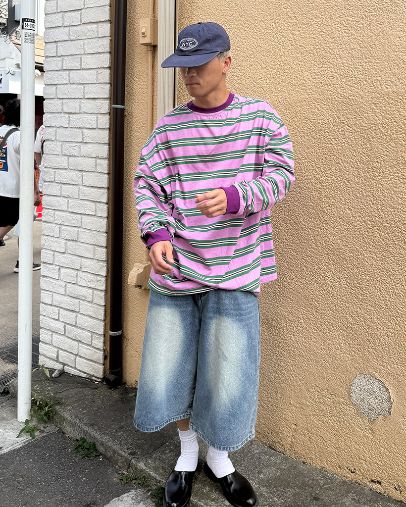 オーバーサイズストライプロングTシャツ | ファッション通販サイト NUGU