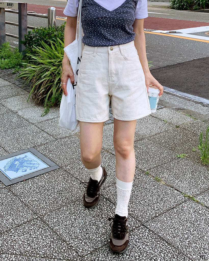 グニフニ　ショートパンツ♡ ラップスカート風デニムショートパンツ春夏[品番：II000012292