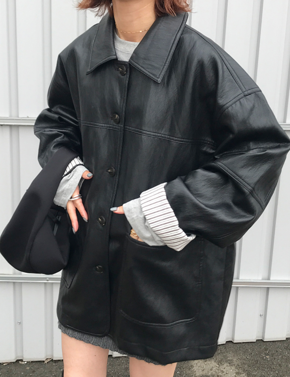 オーバーサイズレザージャケット | ファッション通販サイト NUGU