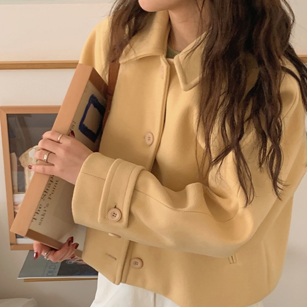 シングルカラーソフトショートコート | ファッション通販サイト NUGU