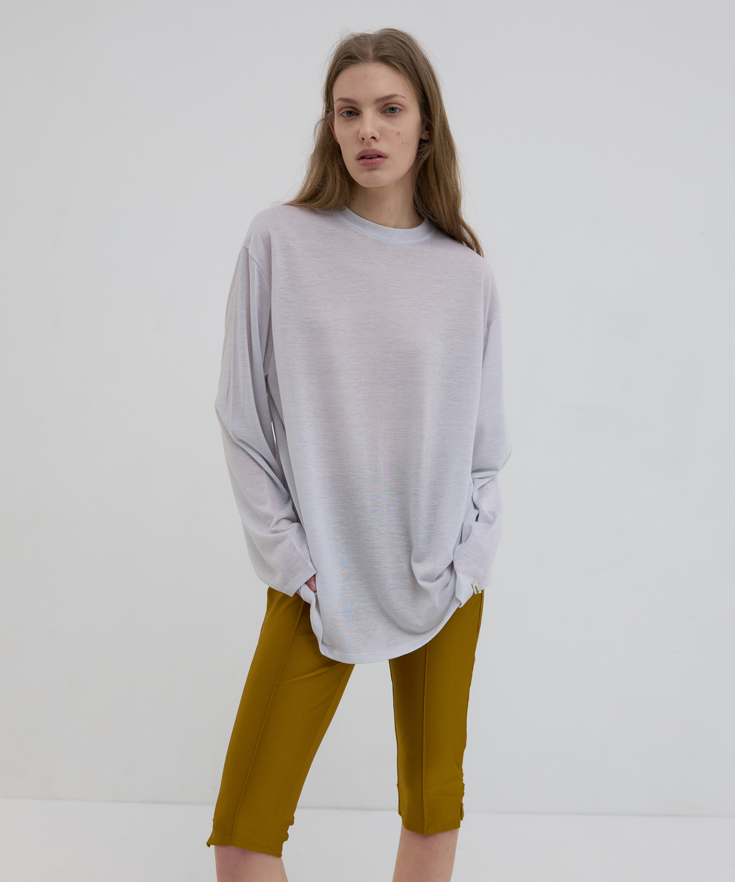 STRIPE LONG SLEEVE T-SHIRT_SILVER