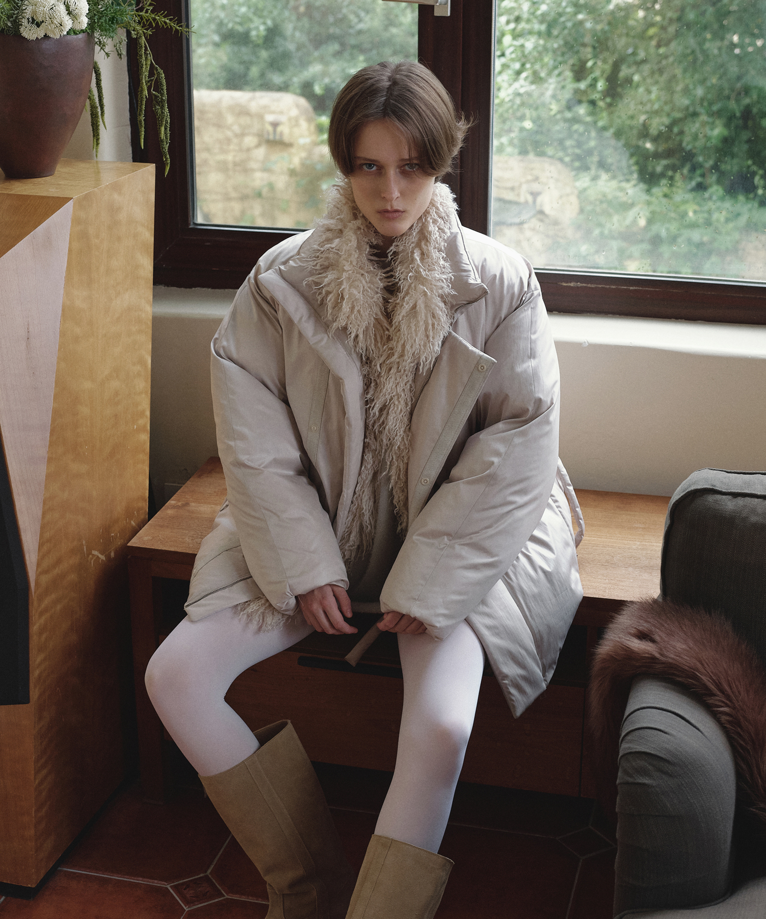 【購入特典】FUR HIGH NECK GOOSE DOWN JUMPER_LIGHT BEIGE