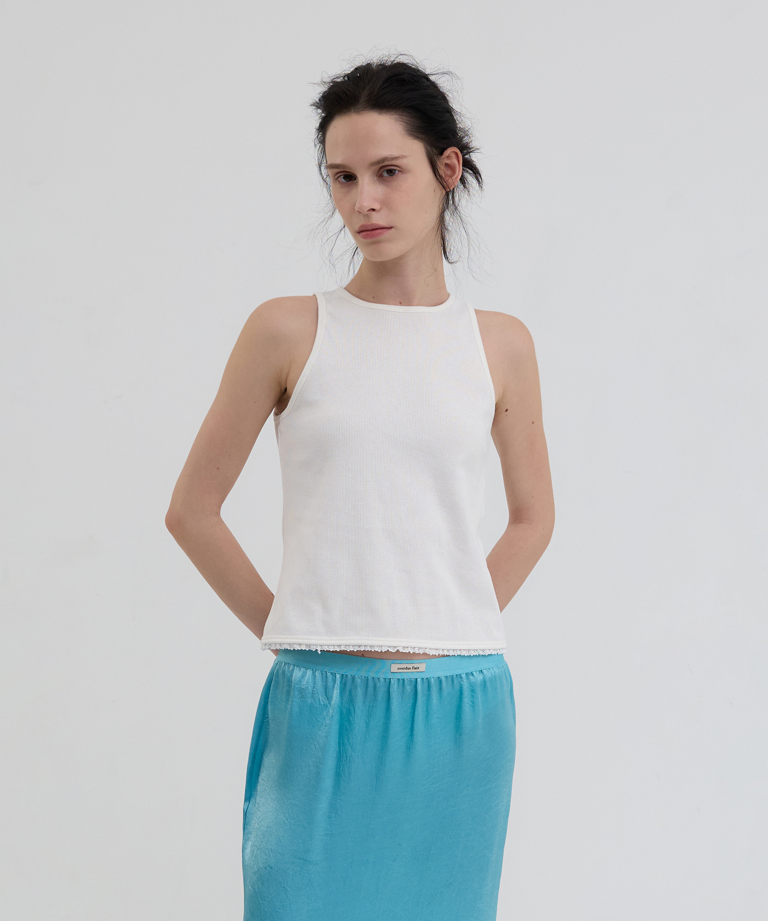 NEW HALTER NECK LACE SLEEVELESS_WHITE