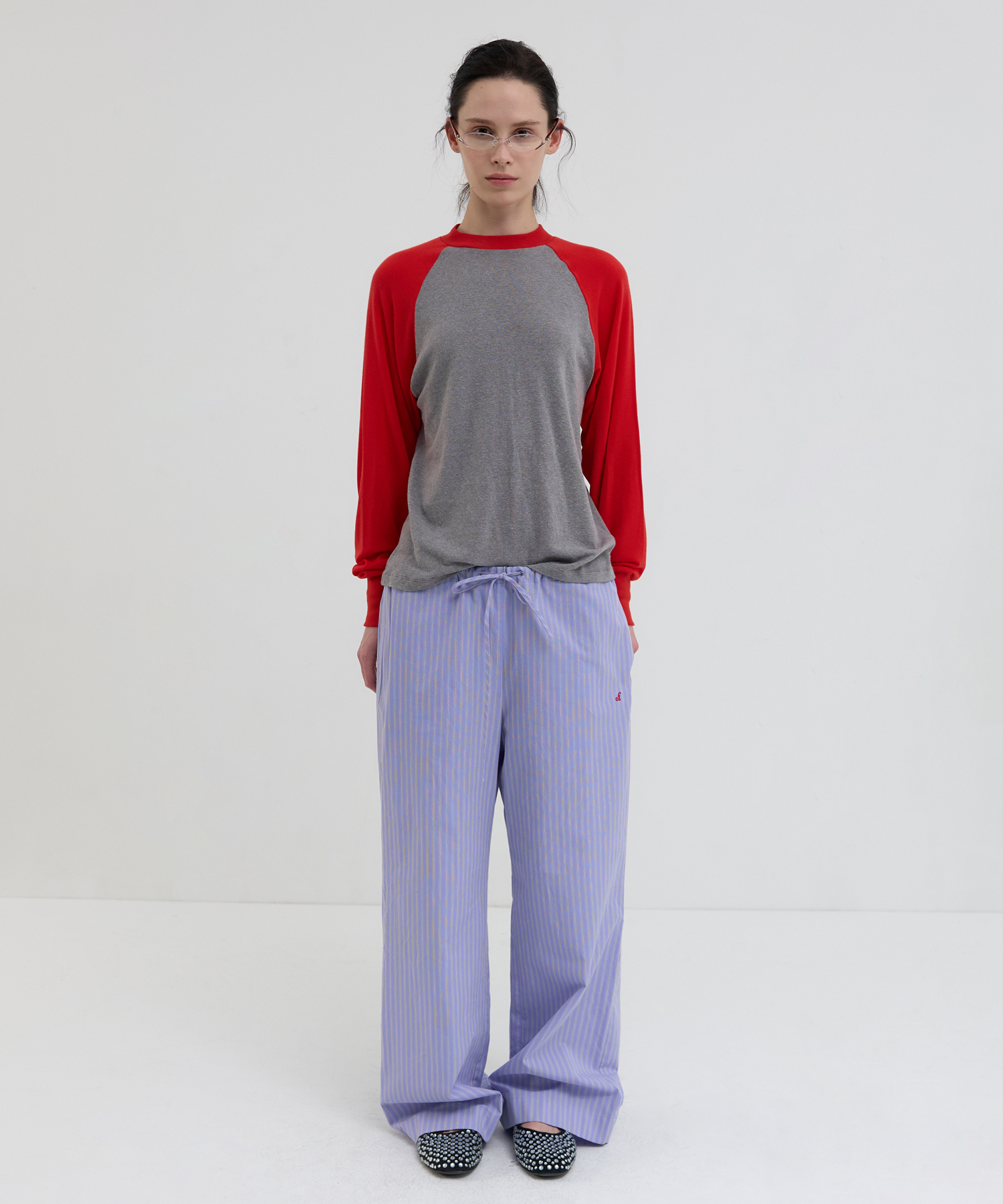 STRIPE WIDE PANTS_LAVENDER