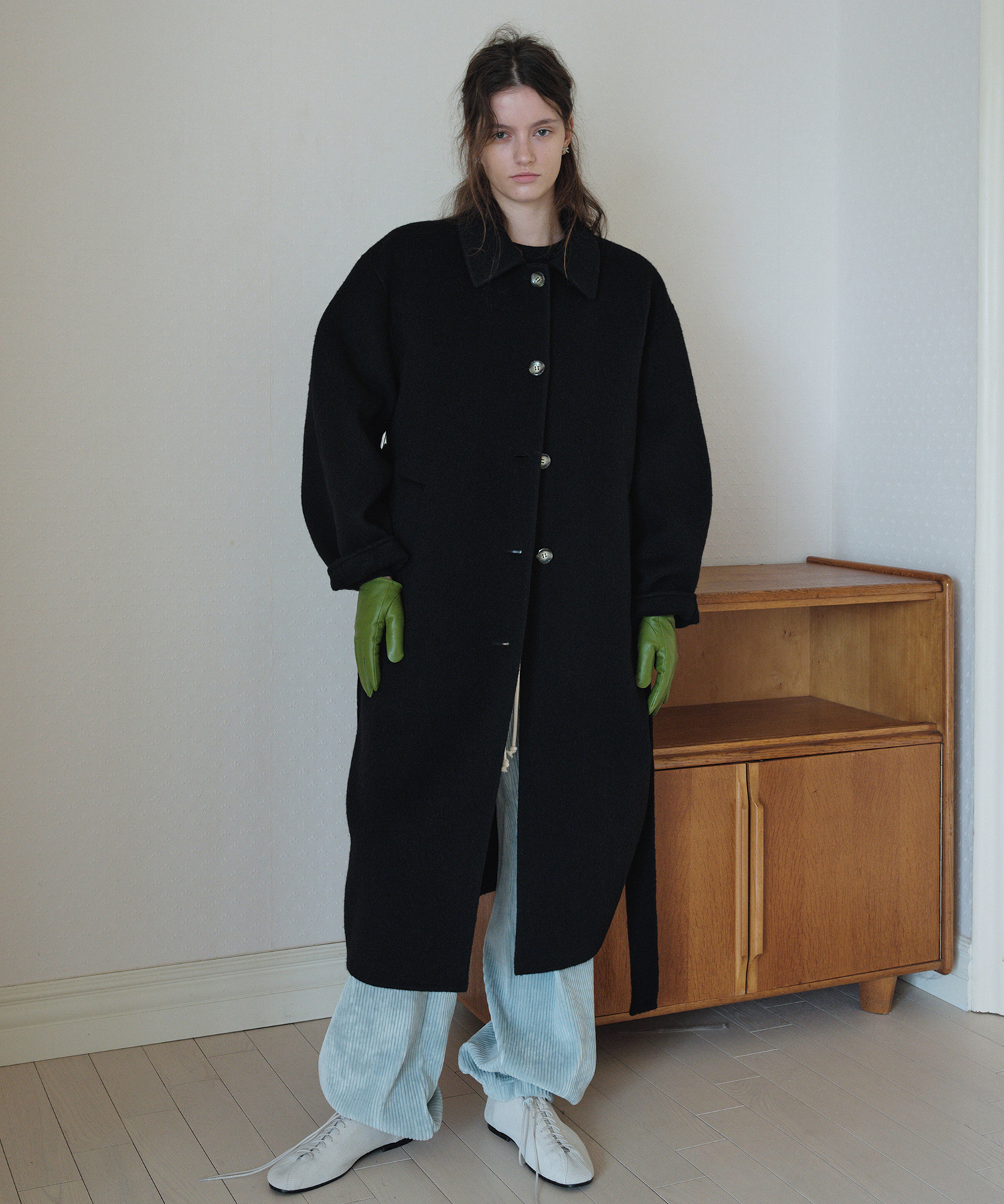 QUILTED LINING HANDMADE ALPACA COAT_BLACK