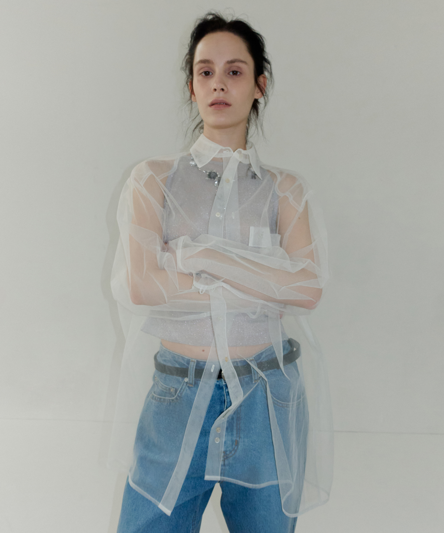 MESH OVERSIZED SHIRT_IVORY