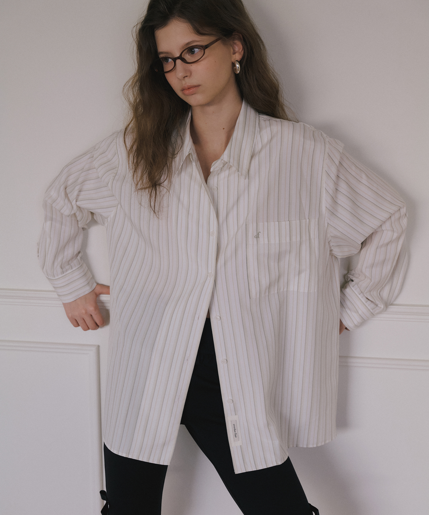 COTTON OVERSIZED SHIRTS_IVORY STRIPE