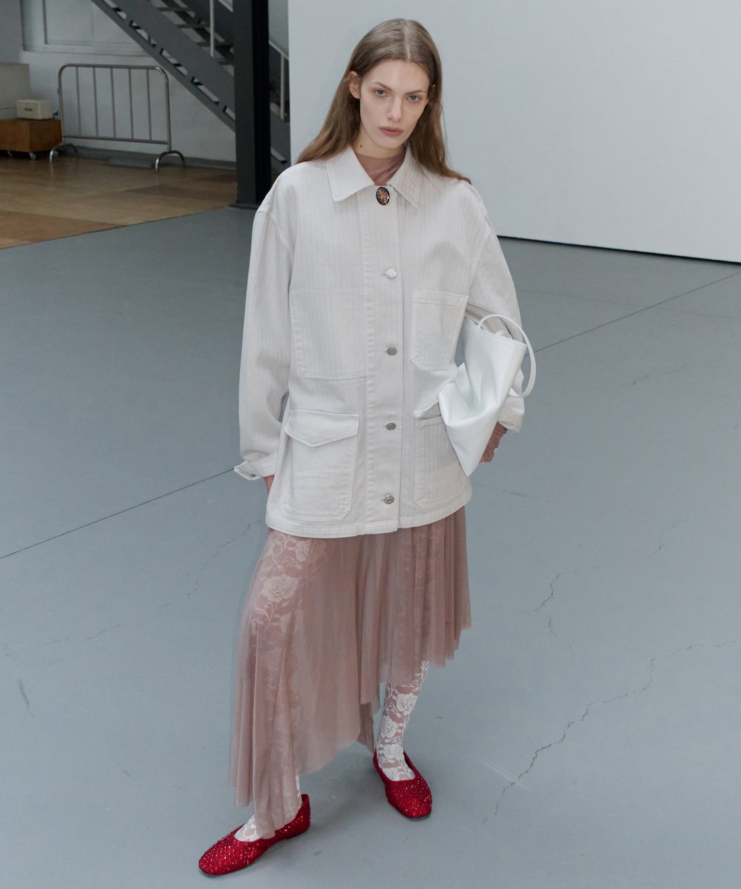 VINTAGE DYED WORK JACKET_LIGHT GRAY