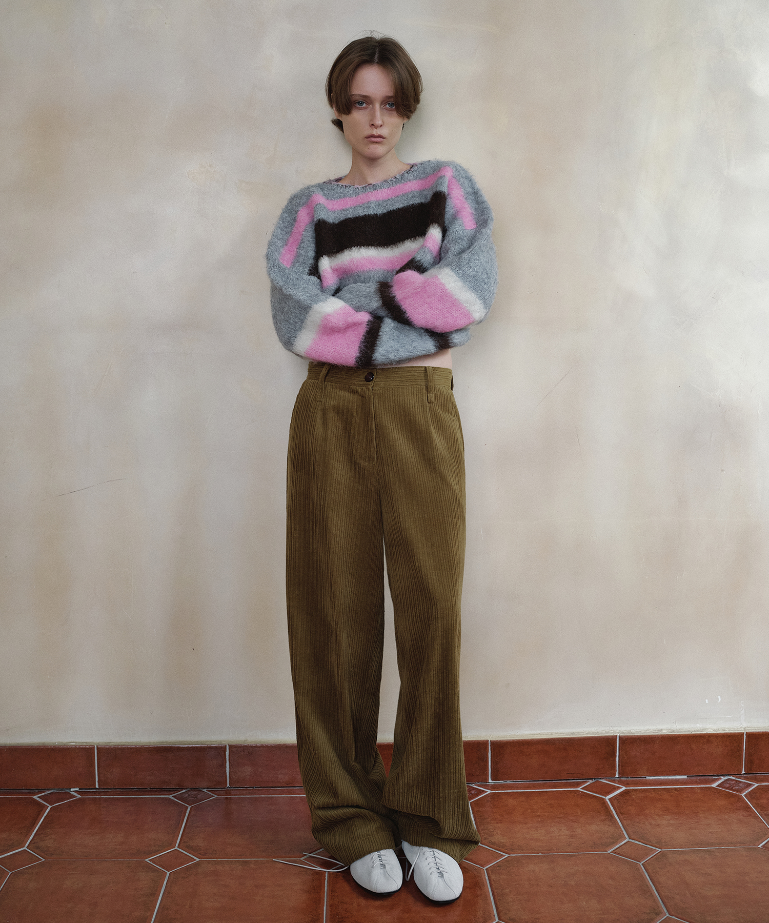 【購入特典】VINTAGE CORDUROY WIDE PANTS_OLIVE GREEN